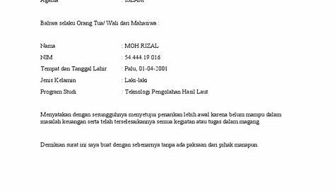 Contoh Surat Permohonan Mahasiswa Doc Magang Surat Permohonan | The