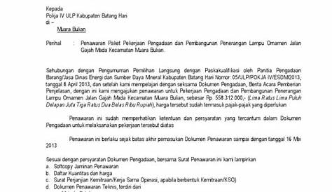 16 Contoh Surat Permintaan Penawaran Barang, Harga, dll - Contoh Surat