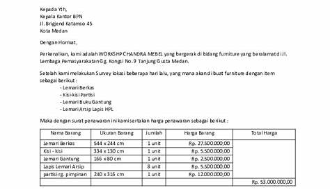 7+ Contoh Surat Penawaran Barang Furniture dan Cara Membuat