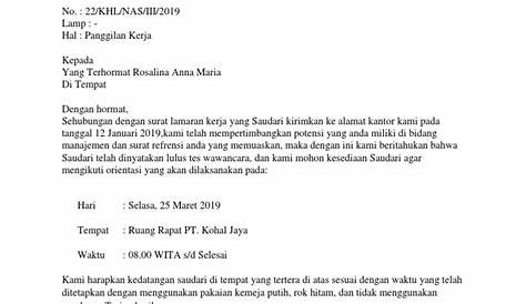 Contoh Surat Penerimaan Lamaran Kerja Terbaru - IMAGESEE