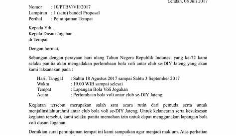 Lihat Contoh Surat Peminjaman Tempat Doc Terlengkap