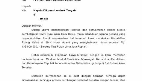 Contoh Surat Pengajuan Perbaikan Bangunan Bentang Panjang - IMAGESEE