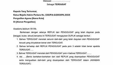 Contoh Surat Gugatan Permohonan Pengajuan Perceraian Pa Tangerang