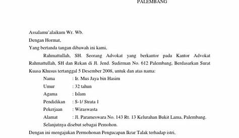 Contoh Surat Permohonan Perwalian Di Pengadilan Negeri Bagi Awam