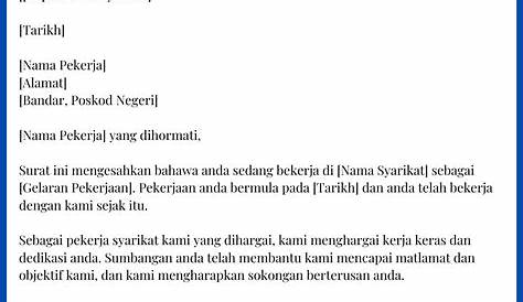 Contoh Surat Pengesahan Pekerja.