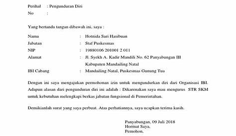 Contoh Surat Resign Kerja Pabrik