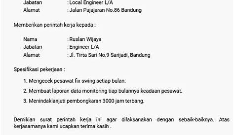 Download Contoh Surat Perintah Kerja (SPK) Sederhana