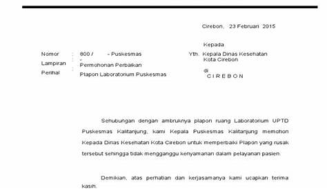 Contoh Surat Permohonan Perbaikan Lampu Jalan Surat Permohonan - Riset