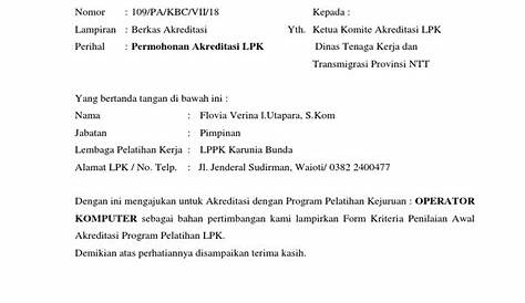 Contoh Surat Permohonan LPK Dan LPK | PDF