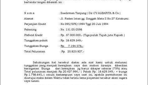 Contoh Surat Permohonan Keringanan Pembayaran Hutang Bank - Homecare24