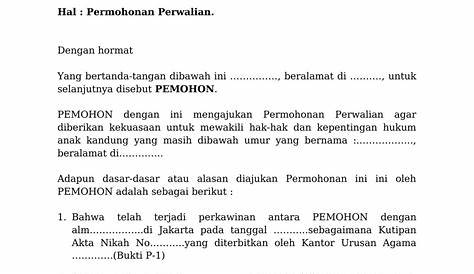 Lexub - Draft Surat Permohonan Perwalian | Indonesia