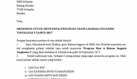 Contoh Surat Permohonan Rakaman