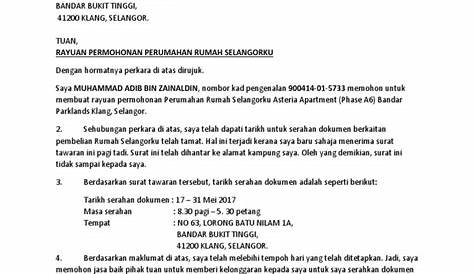 Contoh Surat Rayuan Permohonan Rumah Ppr / Portal Rasmi Jabatan