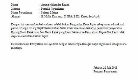 Detail Contoh Surat Keterangan Non Pkp Koleksi Nomer 22