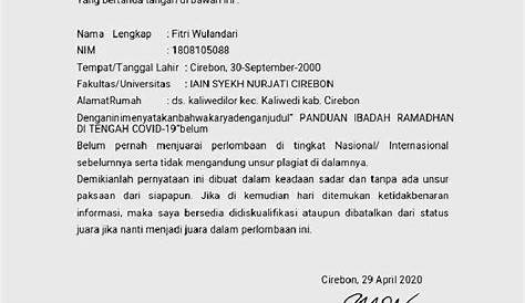 Contoh Surat Pernyataan Karya Asli Tarcan Scam - IMAGESEE