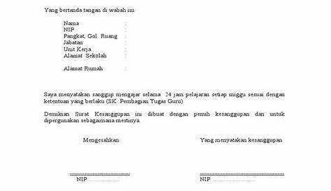 Foto Contoh Surat Keterangan Jam Dalam Membuat Surat Pernyataan | The