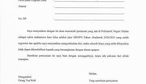 Detail Contoh Surat Pernyataan Mahasiswa Baru Koleksi Nomer 7
