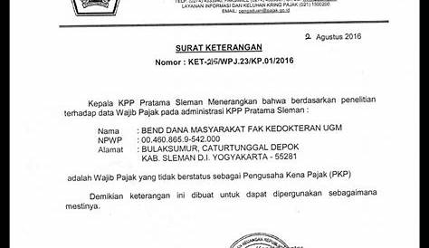 Surat Pernyataan Non PKP