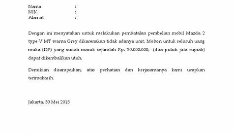 Contoh Surat Pernyataan Pembatalan Kontrak - IMAGESEE