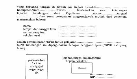 Contoh Draft Surat Pernyataan Pengganti Surat Nikah Yg Hilang.doc