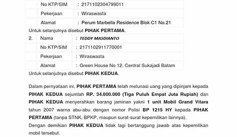Contoh Surat Undertaking Malaysia - IMAGESEE