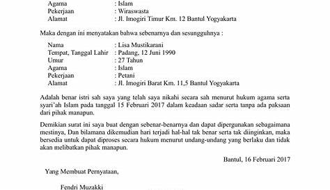 Contoh Surat Nikah Sirih Asli - Contoh Surat