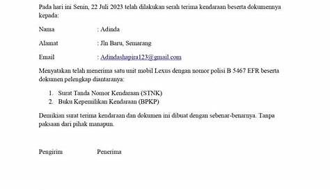 Contoh Surat Serah Terima Barang Sapjeprogressive - Riset