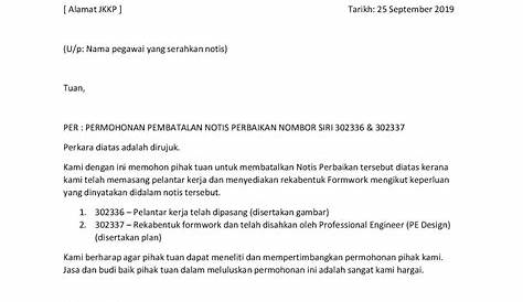 Pemberitahuan Contoh Surat Pertukaran Alamat Syarikat / Contoh Surat