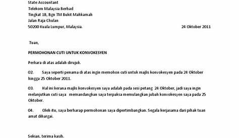 Contoh Format Surat Rasmi Uitm Tidak Hadir Ke Kelas