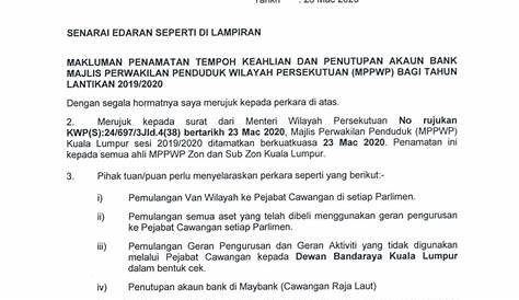 Contoh Surat Memohon Penutupan Kedai