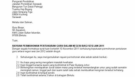 Surat Rasmi Rayuan Menduduki Kolej - Contoh ILB