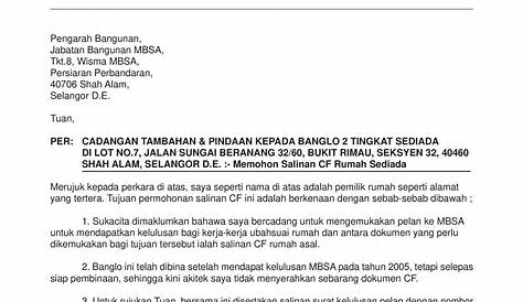 Contoh Surat Memohon Pelepasan Bayaran Cukai