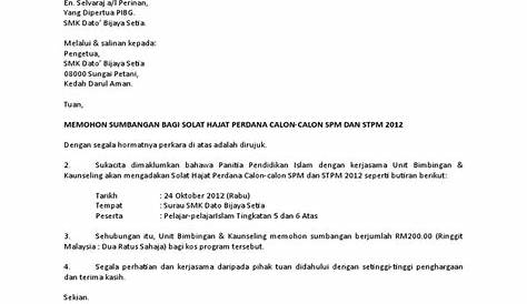 Contoh Surat Mohon Sumbangan Pibg | PDF