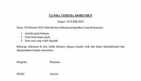 Detail Surat Tanda Terima Berkas Koleksi Nomer 41