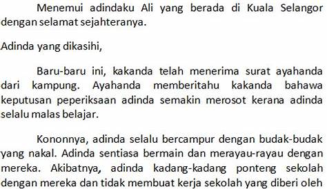 Contoh Surat Rasmi Tingkatan 3