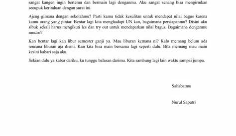 Contoh Karangan Surat Tidak Rasmi Untuk Ibu