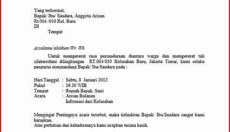 Contoh Surat Undangan Arisan Rt 2019 Kumpulan Contoh - vrogue.co