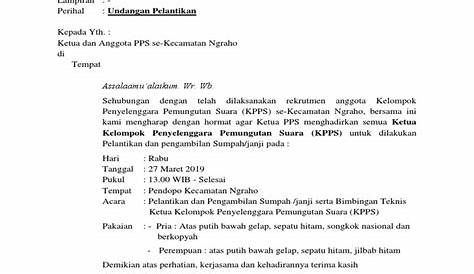 Undangan Undangan Pelantikan Kpps | PDF