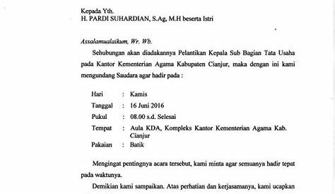 Surat Undangan Pelantikan Pengurus KKMB - Unhas Periode 2017-2018 by