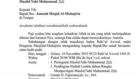Contoh Undangan Rapat Panitia Pembangunan Masjid Sekolah - IMAGESEE