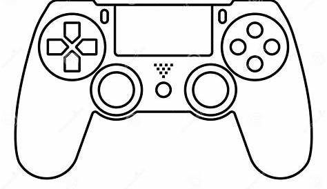 Ilustración del controlador de juegos con cable negro, controlador de