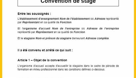 LA CONVENTION DE STAGE | College St Joseph de Navarin