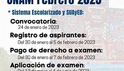 Convocatoria para ingreso a la UNAM, nivel Licenciatura, ciclo escolar