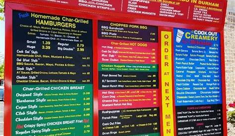 Cook Out Menu Durham Nc 2023 Update Prices On Trays Burgers And
