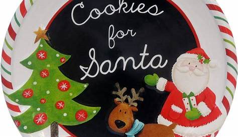 Personalized Cookies for Santa Christmas Plate Set - Walmart.com