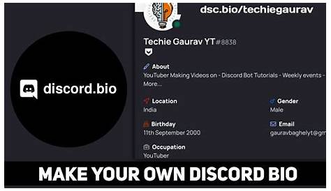 HOW TO: Make a Discord Bio - YouTube