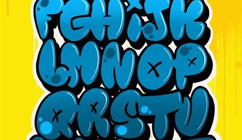 Hand drawn bubble style graffiti alphabet letters Art Print by kirart