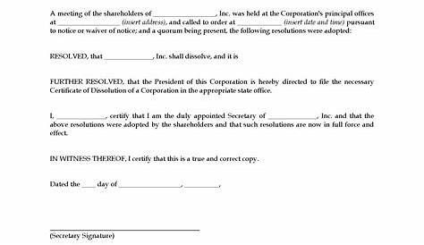 37 Free Corporate Resolution Templates [& Forms] ᐅ TemplateLab