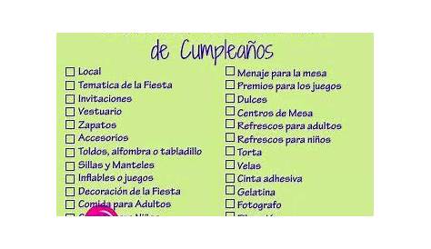 Como organizar una fiesta, Lista de cumpleaños, Lista de fiesta