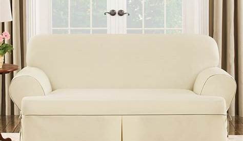 Cotton Duck Box Cushion Loveseat Slipcover | Cushions on sofa, Loveseat